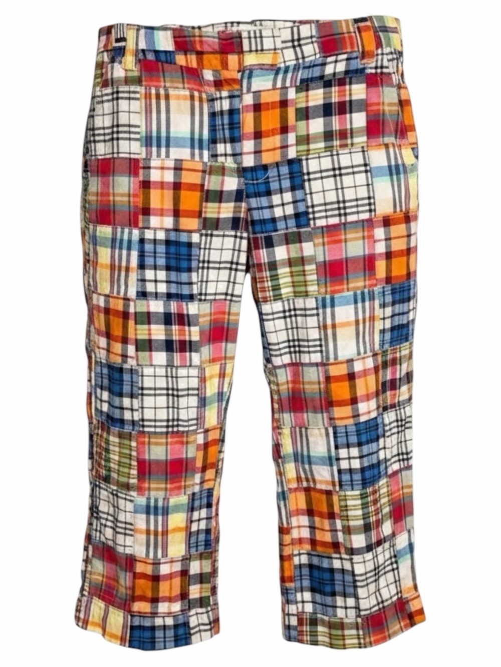 J.Crew Favorite Fit Y2K Patchwork Madras Capri Pants Size 6